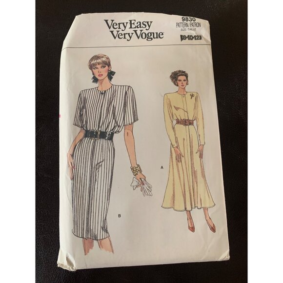Vogue Misses Dress Sewing Pattern 9830 Size 8 10 12 - Uncut - Picture 1 of 11